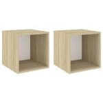 Vidaxl armoires murales 2 pcs blanc / chne sonoma 37x37x37 cm agglomr