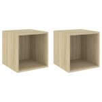 Vidaxl armoires murales 2 pcs chne sonoma 37x37x37 cm agglomr