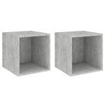 Vidaxl armoires murales 2 pcs gris bton 37x37x37 cm agglomr