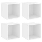 Vidaxl armoires murales 4 pcs blanc 37x37x37 cm agglomr