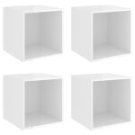 Vidaxl armoires murales 4 pcs blanc brillant 37x37x37 cm agglomr