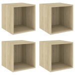 Vidaxl armoires murales 4 pcs chne sonoma 37x37x37 cm agglomr