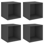 Vidaxl armoires murales 4 pcs gris 37x37x37 cm agglomr