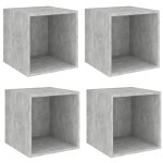 Vidaxl armoires murales 4 pcs gris bton 37x37x37 cm agglomr