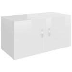 Vidaxl armoire murale blanc brillant 80x39x40 cm agglomr