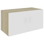 Vidaxl armoire murale blanc et chne sonoma 80x39x40 cm agglomr
