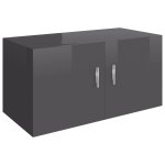 Vidaxl armoire murale gris brillant 80x39x40 cm agglomr