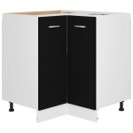 Vidaxl armoire plancher d'angle noir 75, 5x75, 5x80, 5 cm agglomr
