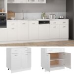 Vidaxl armoire de plancher blanc brillant 80x46x81, 5 cm agglomr