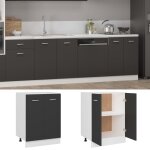 Vidaxl armoire de plancher gris 60x46x81, 5 cm agglomr