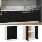 Vidaxl armoire de plancher noir 60x46x81, 5 cm agglomr