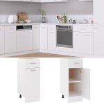 Vidaxl armoire de plancher  tiroir blanc 30x46x81, 5 cm agglomr