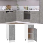 Vidaxl armoire de plancher  tiroir gris bton 30x46x81, 5 cm agglomr