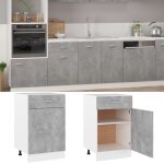 Vidaxl armoire de plancher � tiroir gris b�ton 50x46x81, 5 cm agglom�r�