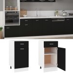 Vidaxl armoire de plancher � tiroir noir 40x46x81, 5 cm agglom�r�