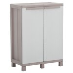 Vidaxl armoire de rangement 2 portes 68x37, 5x91, 5 cm gris clair / beige