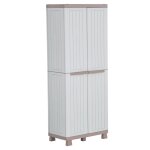 Vidaxl armoire de rangement avec 2 portes 68x39x170cm gris clair / beige
