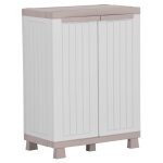 Vidaxl armoire de rangement et 2 portes 68x39x91, 5 cm gris clair / beige