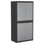 Vidaxl armoire de rangement avec 2 portes 90x54x180 cm noir et gris
