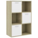 Vidaxl armoire de rangement blanc / chne sonoma 60x29, 5x90 cm agglomr