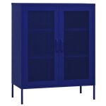 Vidaxl armoire de rangement bleu marine 80x35x101, 5 cm acier