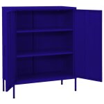 Vidaxl armoire de rangement bleu marine 80x35x101, 5 cm acier