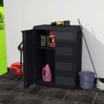 Vidaxl armoire de rangement de jardin avec 1 tagre noir