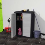 Vidaxl armoire de rangement de jardin avec 1 tagre noir et gris