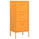 Vidaxl armoire de rangement jaune moutarde 42, 5x35x101, 5 cm acier
