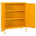 Vidaxl armoire de rangement jaune moutarde 80x35x101, 5 cm acier