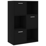Vidaxl armoire de rangement noir 60x29, 5x90 cm agglomr