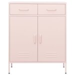 Vidaxl armoire de rangement rose 80x35x101, 5 cm acier
