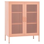 Vidaxl armoire de rangement rose 80x35x101, 5 cm acier