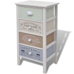 Vidaxl armoire de rangement en style franais 4 tiroirs bois