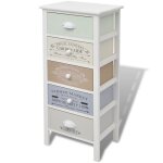 Vidaxl armoire de rangement en style français 5 tiroirs bois Vidaxl armoire de rangement en style français 5 tiroirs bois
