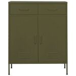 Vidaxl armoire de rangement vert olive 80x35x101, 5 cm acier