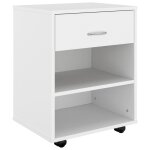 Vidaxl armoire  roulettes blanc 46x36x59 cm agglomr