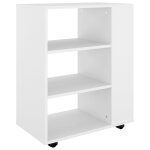 Vidaxl armoire  roulettes blanc 60x35x75 cm agglomr