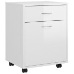 Vidaxl armoire à roulettes blanc brillant 45x38x54 cm aggloméré Vidaxl armoire à roulettes blanc brillant 45x38x54 cm aggloméré