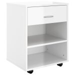 Vidaxl armoire  roulettes blanc brillant 46x36x59 cm agglomr