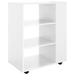 Vidaxl armoire  roulettes blanc brillant 60x35x75 cm agglomr