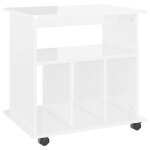 Vidaxl armoire  roulettes blanc brillant 60x45x60 cm agglomr