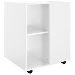 Vidaxl armoire  roulettes blanc brillant 60x53x72 cm agglomr