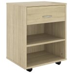 Vidaxl armoire  roulettes chne sonoma 46x36x59 cm agglomr