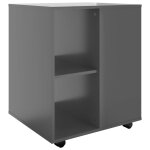 Vidaxl armoire  roulettes gris brillant 60x53x72 cm agglomr