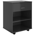 Vidaxl armoire � roulettes noir brillant 46x36x59 cm agglom�r�
