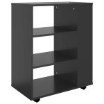 Vidaxl armoire  roulettes noir brillant 60x35x75 cm agglomr