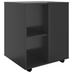 Vidaxl armoire  roulettes noir brillant 60x53x72 cm agglomr