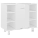 Vidaxl armoire de salle de bain blanc brillant 60x32x53, 5 cm agglomr