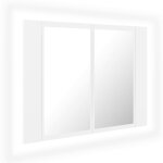 Vidaxl armoire de salle de bain  miroir  led blanc 60x12x45 cm